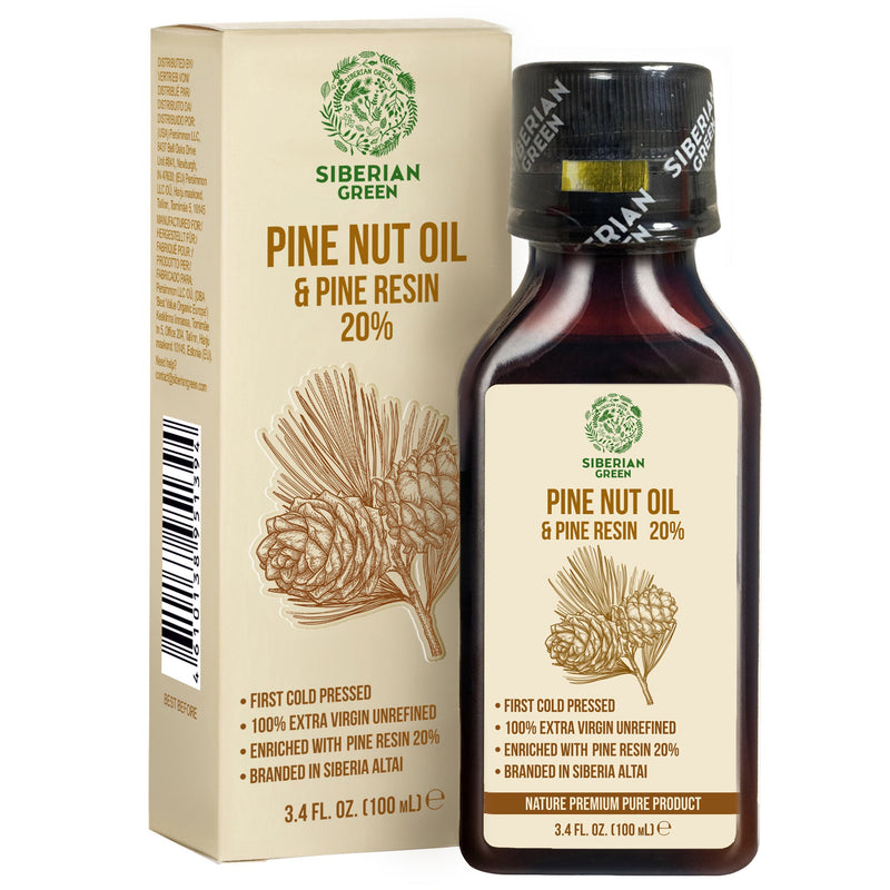 SiberianGreen.com Siberian Pine Nut Oil with Cedar Resin – 100 ml for Immune Support & Digestive Health Cooking Oils Wheat