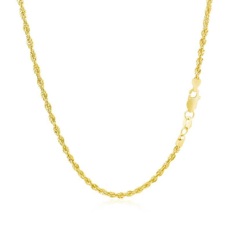 Bids.com 2.0mm 14k Yellow Gold Light Rope Chain Necklaces White Smoke 16 / Yellow Gold,18 / Yellow Gold,20 / Yellow Gold