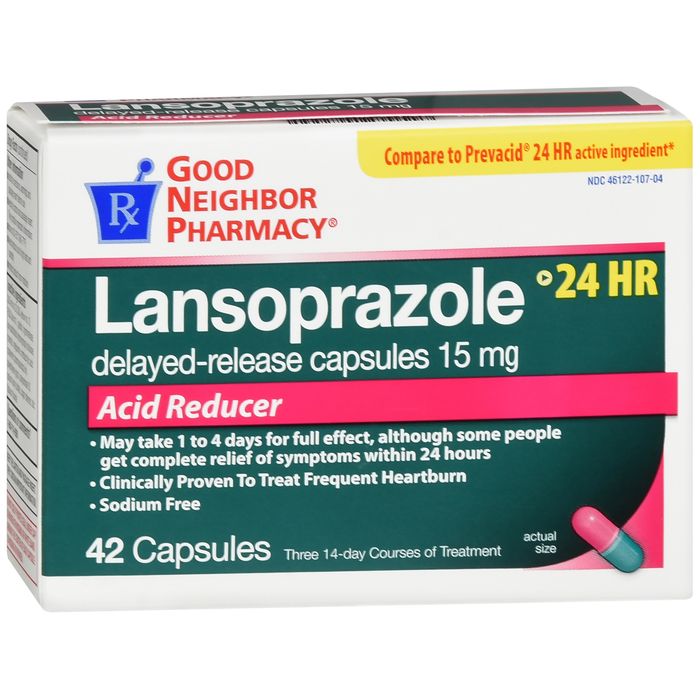 Good Neighbor Pharmacy GNP Lansoprazole 15 mg Delayed-Release Capsules, 42 Count Medicine & Drugs White Smoke