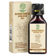 SiberianGreen.com Siberian Sea Buckthorn Oil with Pure Cedar Resin - 100ml Cooking Oils Wheat