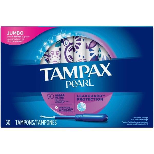 Tampax Tampax Pearl Tampons With LeakGuard Braid, Unscented, Ultra Tampons Midnight Blue