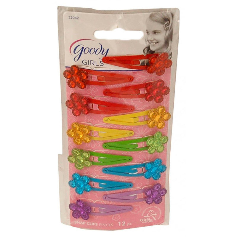 Goody Goody Floral Snap Clips Hair Care White Smoke