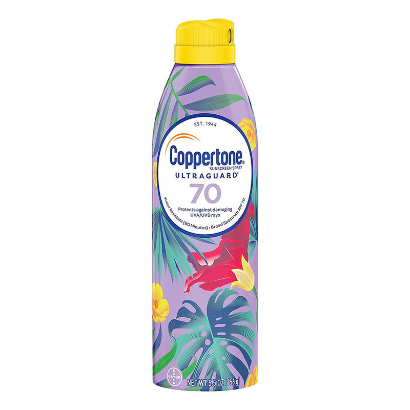 Coppertone Coppertone Ultra Guard Sunscreen Continuous Spray Broad Spectrum SPF 70, 5.5 Ounces Sunscreen White Smoke