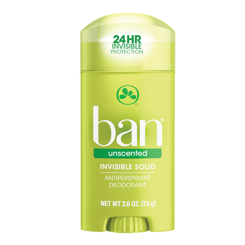 Ban Ban Invisible Solid Antiperspirant Deodorant – Unscented (2.6 oz) Deodorant & Anti-Perspirant Light Goldenrod