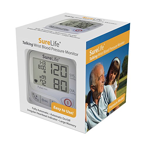 SureLife SureLife Premium Talking Wrist Blood Pressure Monitor Blood Pressure Monitors White Smoke