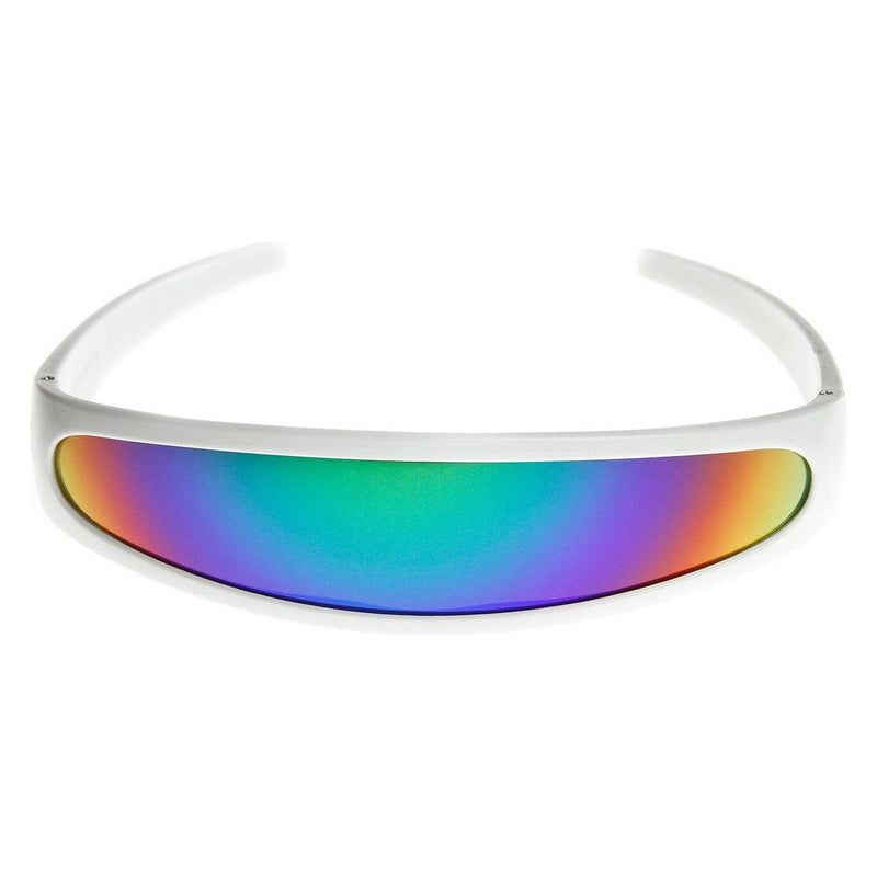 zeroUV Retro Futuristic 1980's Disco Wrap Around Space Sunglasses 8964 Sunglasses White Smoke White Midnight