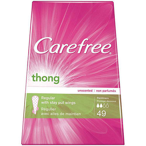 Carefree Carefree Pantiliners, Thong, Regular, Unscented Personal Care White Smoke