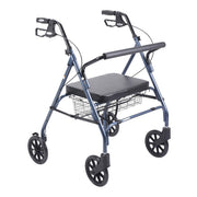 RIO Medical Supplies Go-Lite Bariatric Steel Rollator White Smoke Blue