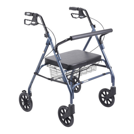 RIO Medical Supplies Go-Lite Bariatric Steel Rollator White Smoke Blue
