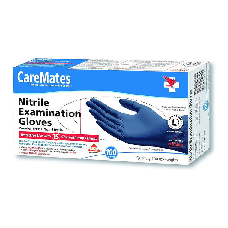 CareMates CareMates Nitrile Powder Free Exam Gloves, Small Gloves & Mittens White Smoke