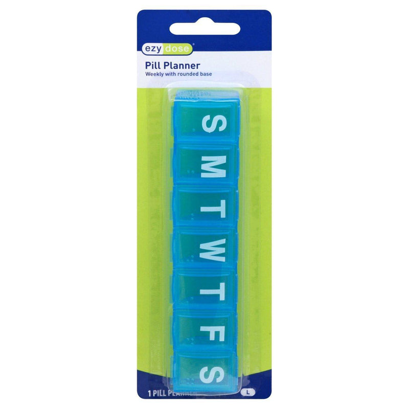 Ezy Dose Ezy Dose 7-Day Pill Planner with Contoured Bottoms - 1 Each Health Care Yellow Green