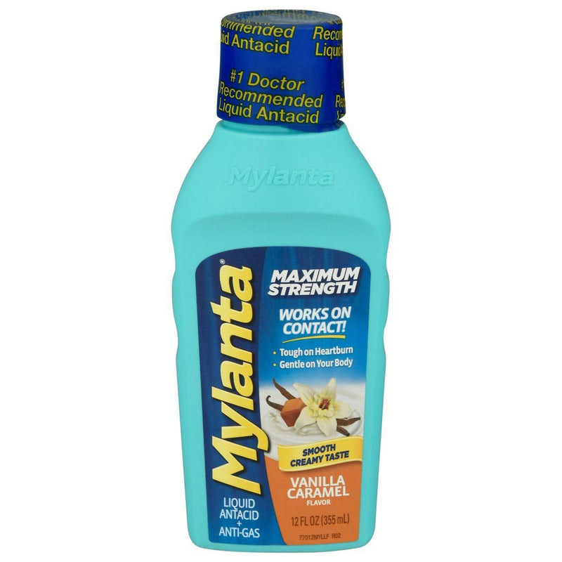 Mylanta Mylanta Liquid Maximum Strength Vanilla Caramel Flavor Antacid + Anti Gas 12 Fl Oz Health & Beauty White Smoke
