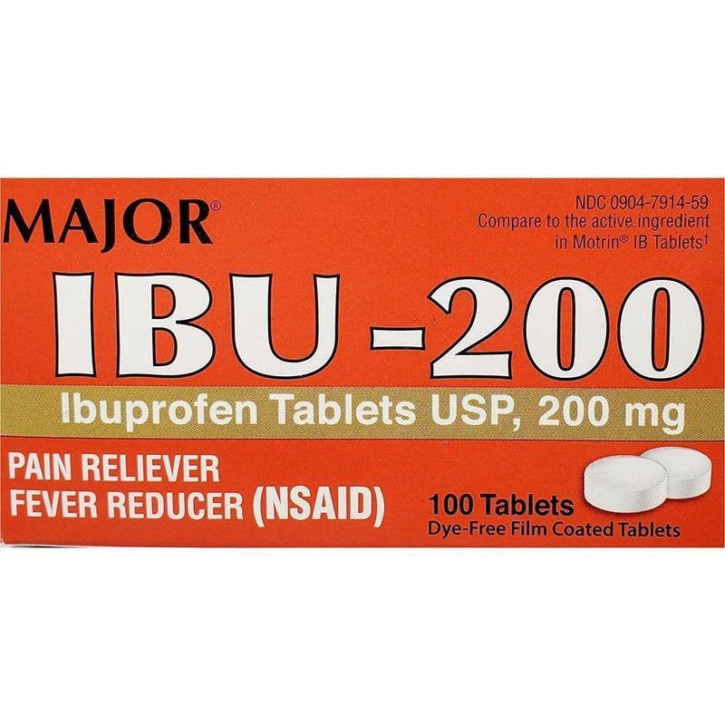 Major Major Ibuprofen 200mg Dye Free Tab Ibuprofen-200 Mg White 100 Tablets Upc Health Care Chocolate