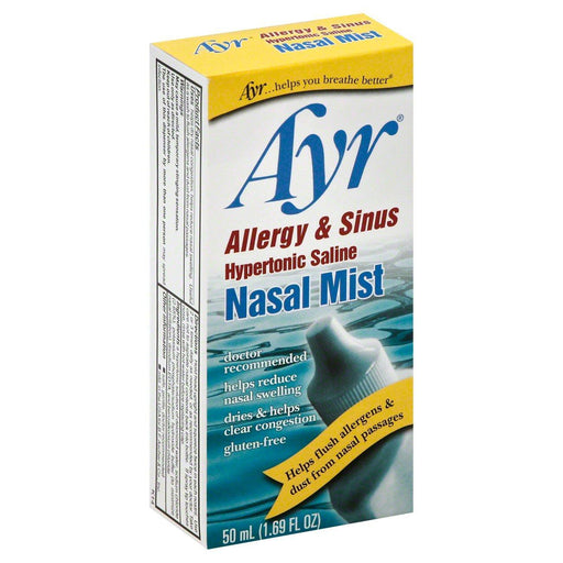 Ayr Ayr Saline Nasal Mist, Allergy & Sinus Relief, Drug-Free Nasal Spray, 50 mL (1.7 fl oz) Respiratory Care Lavender