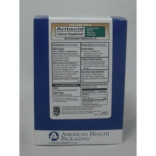 Ahpcoh Ahpcoh Calcium Supplement Peppermint Flavor Antacid Chewable Medicine & Drugs Dark Gray