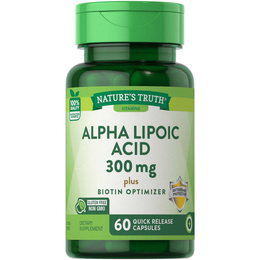 Nature's Truth Nature's Truth Alpha Lipoic Acid, Plus Biotin Optimizer, 600 Mg, Quick Release Capsules Vitamins & Supplements White Smoke