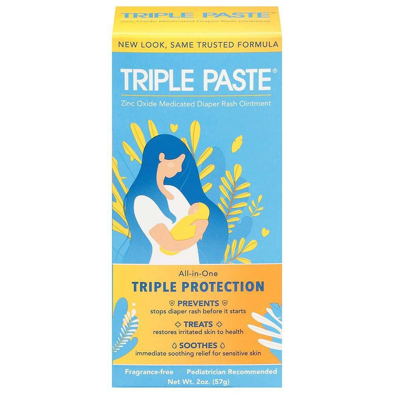 Triple Paste Triple Paste Diaper Rash Cream, Hypoallergenic Medicated Ointment For Babies - 2 Oz Baby & Toddler Sky Blue