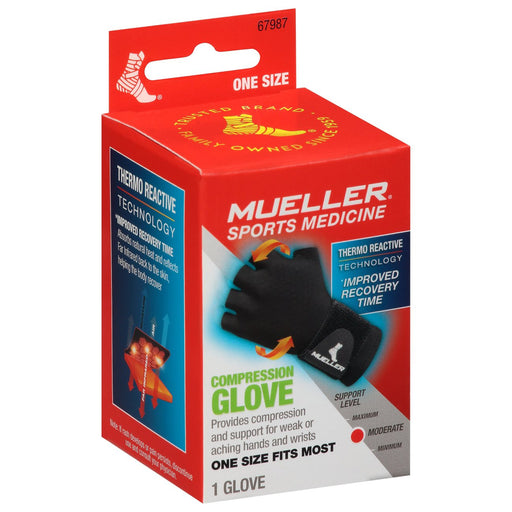 Mueller Mueller® Compression Glove – Moderate Compression (One Size Fits Most) Health & Beauty White Smoke