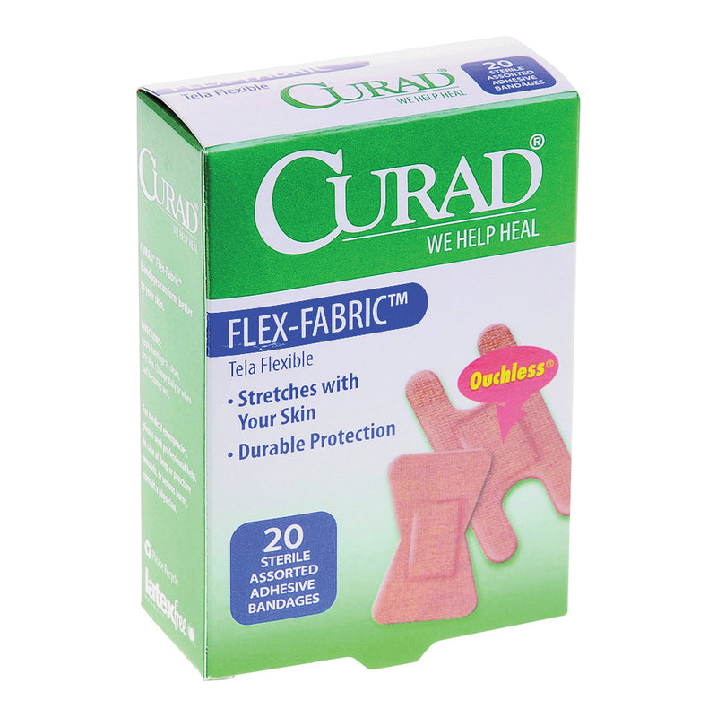 Curad Curad Flex-Fabric Fingertip & Knuckle Bandages, Heavy-Duty Protection – 20 Count Medical Tape & Bandages White Smoke