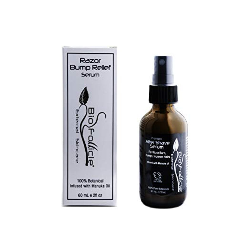 Bio Follicle Bio Follicle After Shave Serum Razor Bump & Burn Relief Facial Care Solution - Manuka Oil, Tea Tree, Lavender, Aloe Vera - Cool & Smooth Skin - Helps Prevent Bumps, Redness, Drying, Ingrown Hair Skin Care White Smoke