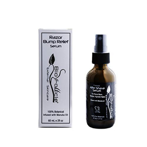 Bio Follicle Bio Follicle After Shave Serum Razor Bump & Burn Relief Facial Care Solution - Manuka Oil, Tea Tree, Lavender, Aloe Vera - Cool & Smooth Skin - Helps Prevent Bumps, Redness, Drying, Ingrown Hair Skin Care White Smoke