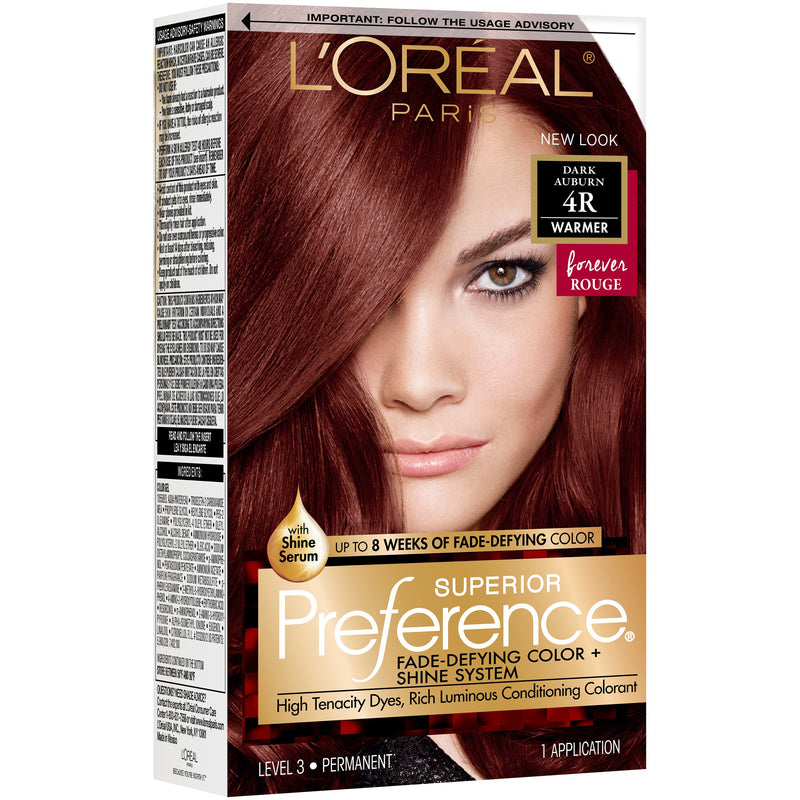 Superior Preference Superior Preference L'Oreal Paris Dark Auburn #4R Warmer Hair Color 1 Hair Color Black