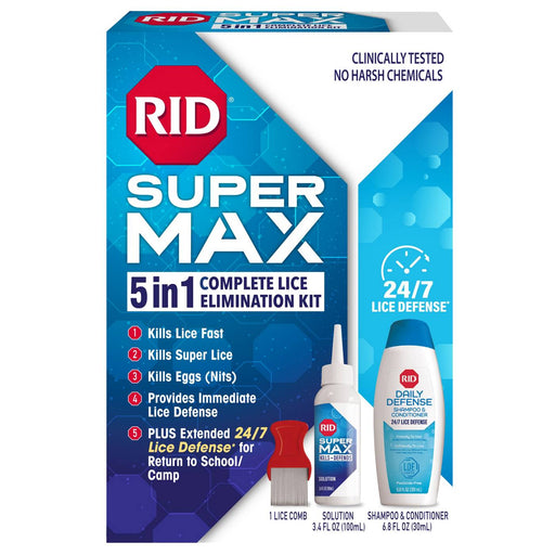 Rid Rid Super Max 5-in-1 Complete Lice Elimination Treatment Kit Health & Beauty White Smoke