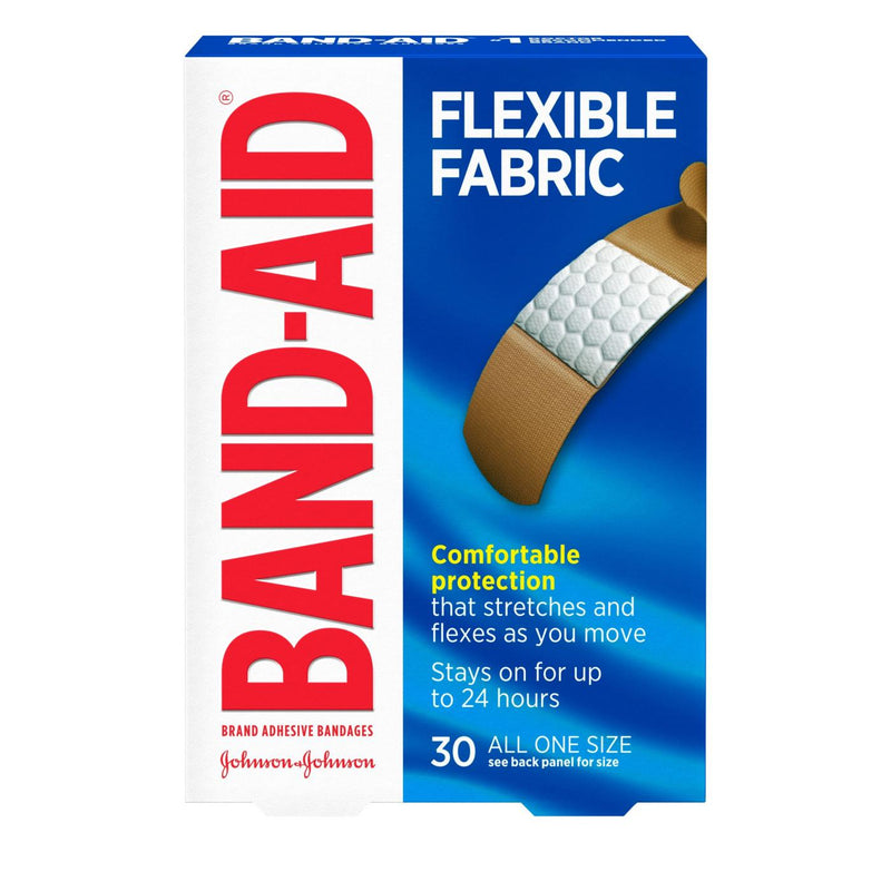 Band Aid Band Aid All One Size Flexible Fabric Adhesive Bandages 30Ea Box First Aid White Smoke