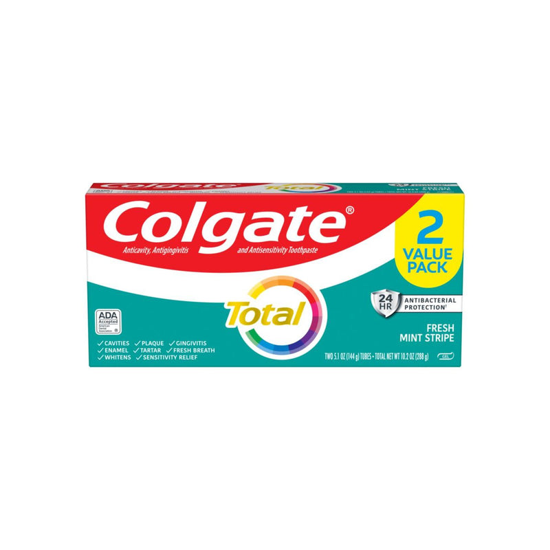 Colgate Colgate Toothpaste, Fresh Mint Stripe, 2 Value Pack, Gel Toothpaste White Smoke
