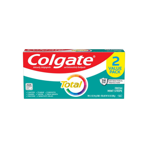 Colgate Colgate Toothpaste, Fresh Mint Stripe, 2 Value Pack, Gel Toothpaste White Smoke