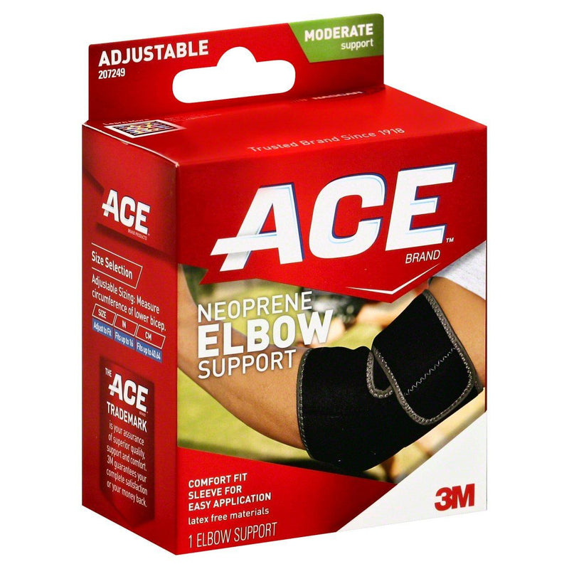 ACE Ace Brand Neoprene Elbow Support, Adjustable Brace, One Size Supports & Braces White Smoke