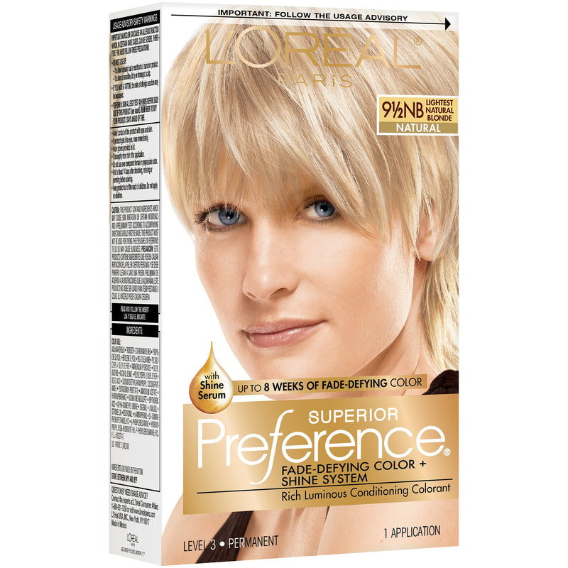 Superior Preference Superior Preference L'Oreal Paris Fade-Defying Shine Permanent Hair Color, 9.5NB Lightest Natural Blonde, 1 Kit Hair Color White Smoke