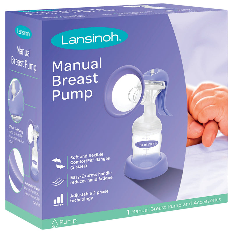 Lansinoh Lansinoh Manual Breast Pump, Hand Pump For Breastfeeding Breast Pumps Light Slate Gray