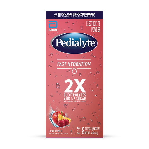 Pedialyte Pedialyte® Electrolyte Powder Packs – Fruit Punch Flavor Beverages White Smoke