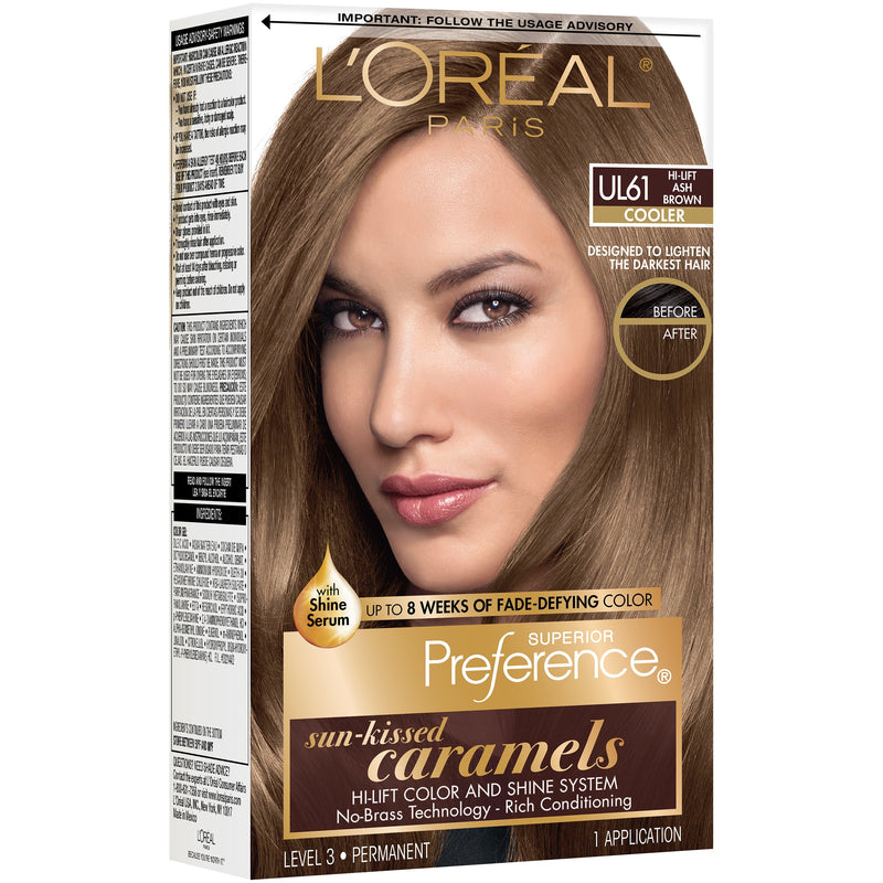 Superior Preference Superior Preference L'Oreal Paris Fade-Defying Shine Permanent Hair Color, UL61 Ultra Light Ash Brown, 1 Kit Hair Color Dark Olive Green