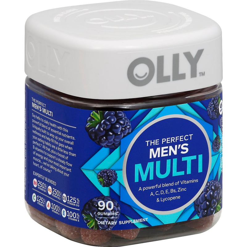 Olly Olly Men's Multivitamin Gummies, Blackberry Blitz Flavor, 90 Count Vitamins & Supplements Light Gray