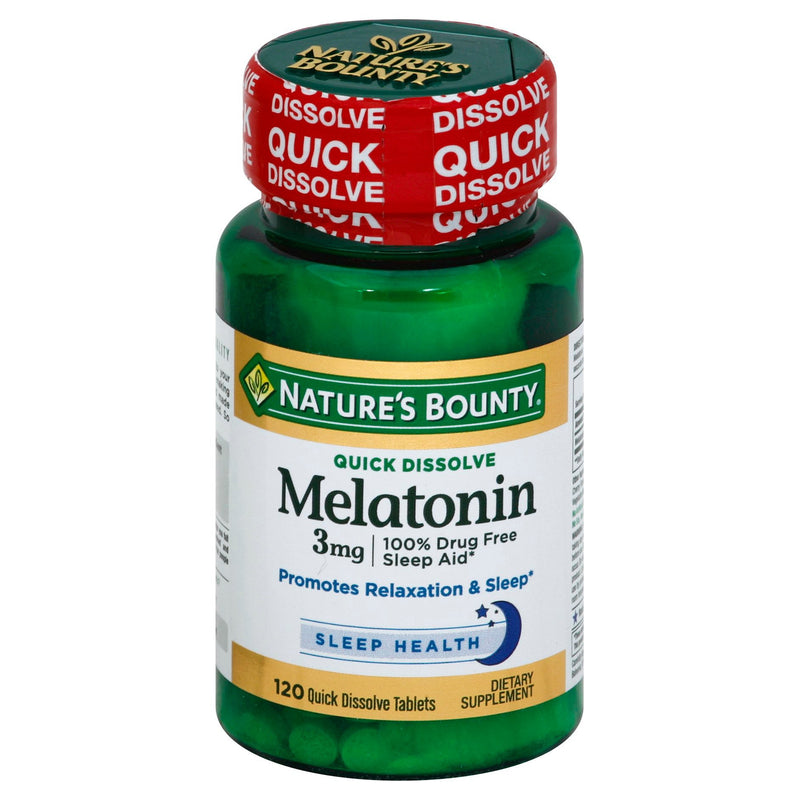 Nature's Bounty Nature's Bounty Melatonin, 3 Mg, Quick Dissolve Tablets Vitamins & Supplements White Smoke