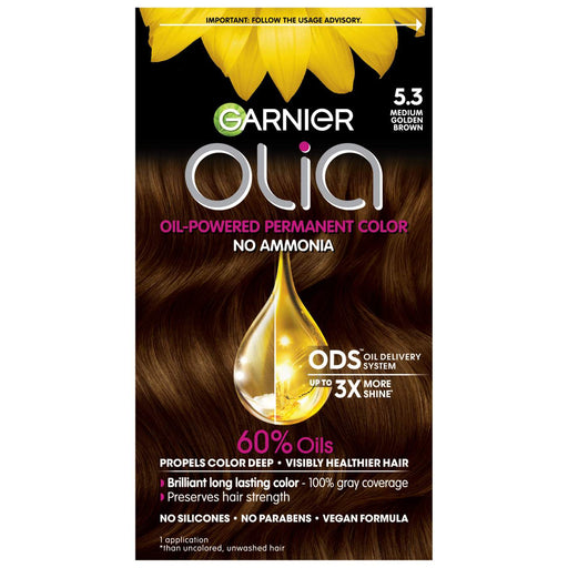 Garnier Olia Medium Golden Brown 5.3 No Ammonia  Oil Powered Permanent Color 1Ea Hair Color Black