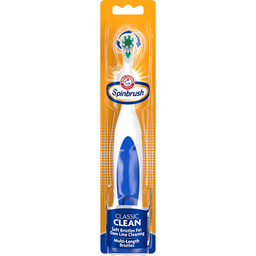 Spinbrush Spinbrush Arm & Hammer Classic Clean Powered Toothbrush Toothbrushes White Smoke