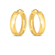 Bids.com 14k Yellow Gold Wedding Band Hoops (6x25mm) Earrings White Smoke Yellow Gold