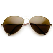 zeroUV Large Premium Metal Aviator Sunglasses W/ Spring Temples 1377 Sunglasses White Smoke Gold Brown