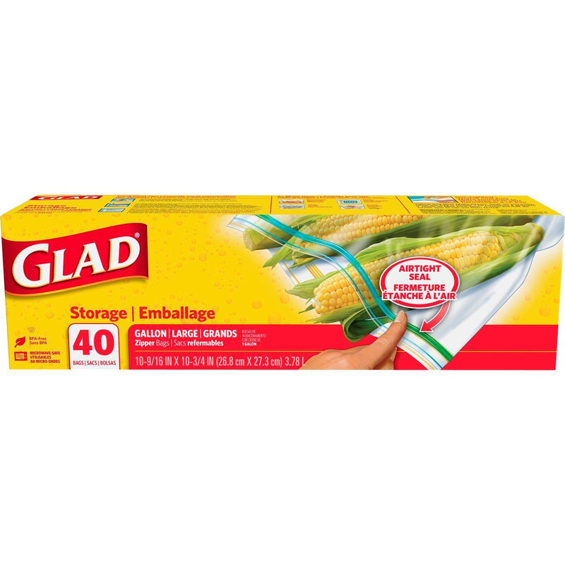 Glad Glad Zipper Food Storage Plastic Bags, Gallon Size Storage & Organization Gold
