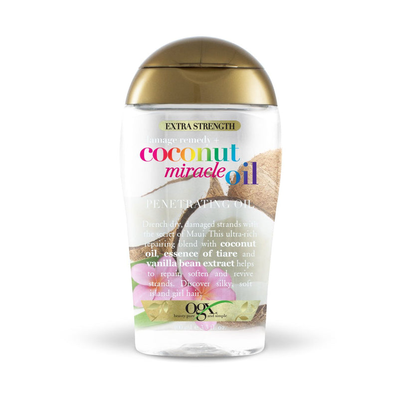 OGX OGX Extra Strength Damage Remedy Plus Coconut Miracle Penetrating Hair Oil, 3.3 Oz Hair Care White Smoke
