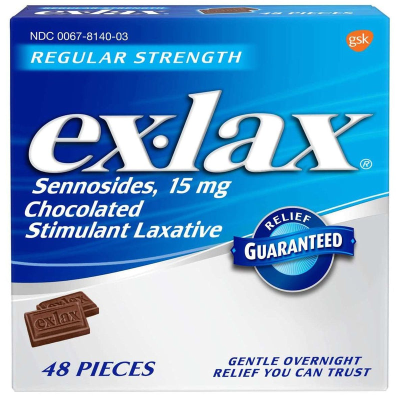Ex-Lax Ex-Lax Regular Strength Chocolate Stimulant Laxative Health & Beauty White Smoke