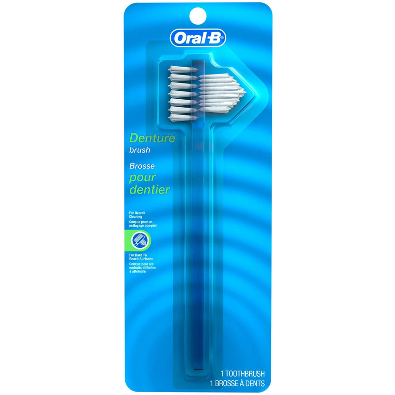 Oral-B Oral-B Denture Care Brush, Dual-Action Bristles for Deep Cleaning, 1 Count Oral Care Dodger Blue