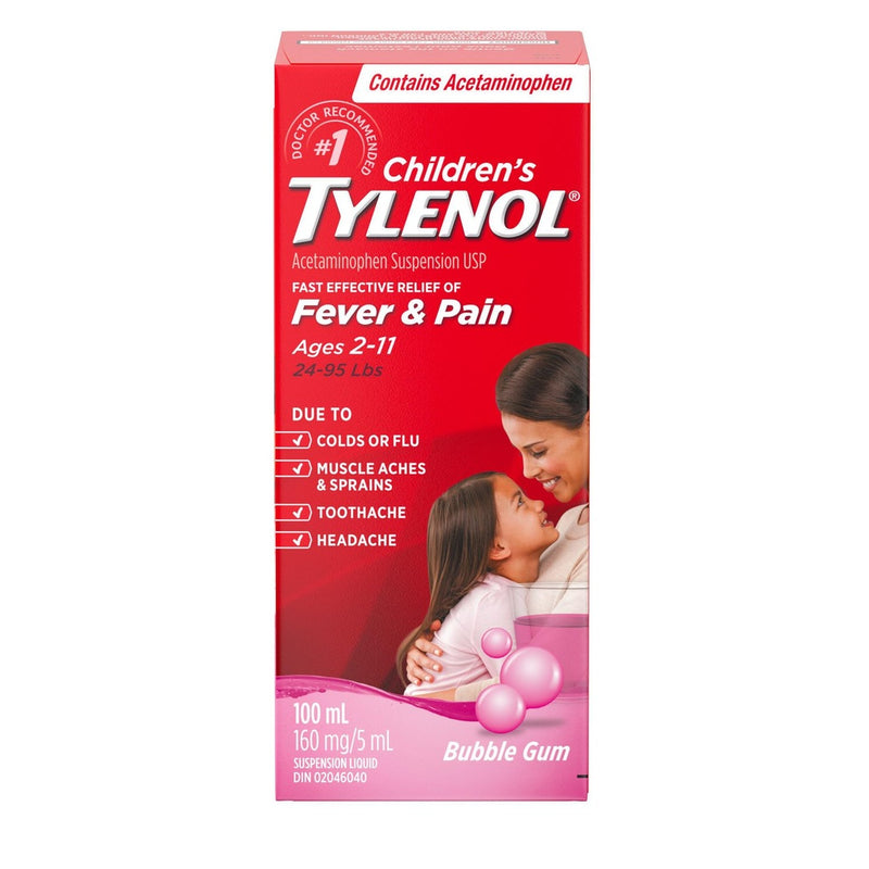 Tylenol Tylenol Children's Oral Suspension Medicine, Kids' Liquid Medicine Pain Reliever & Fever Reducer For Cold + Flu Symptoms, Aspirin-, Ibuprofen- & Alcohol- Free, Bubble Gum, 4 Fl. Oz Health & Beauty Red