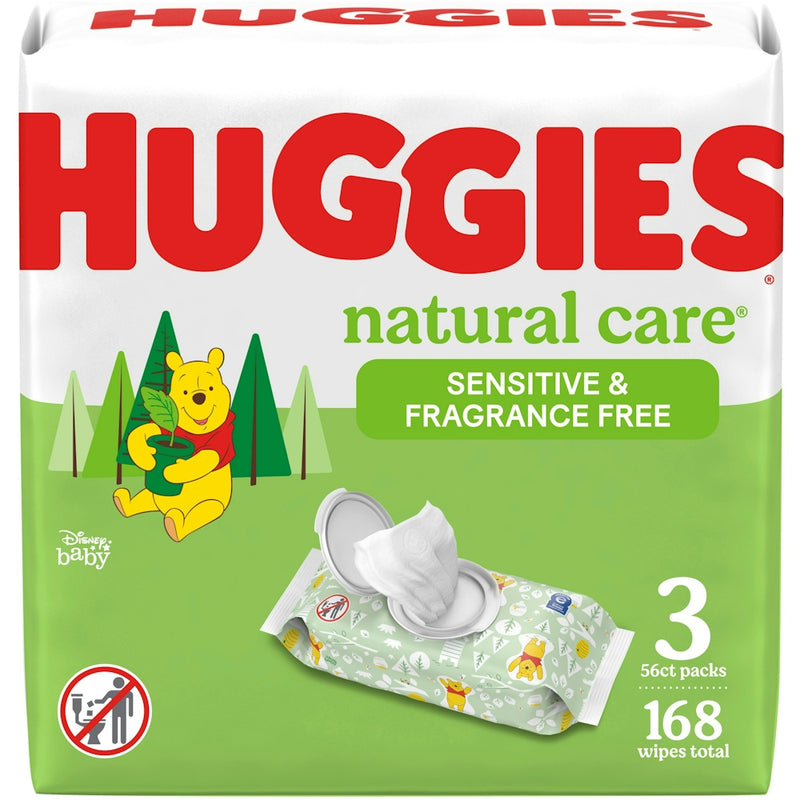 Huggies Huggies Natural Care Disney Baby Sensitive & Fragrance Free Wipes 56 ct x 3 Baby Wipes White Smoke