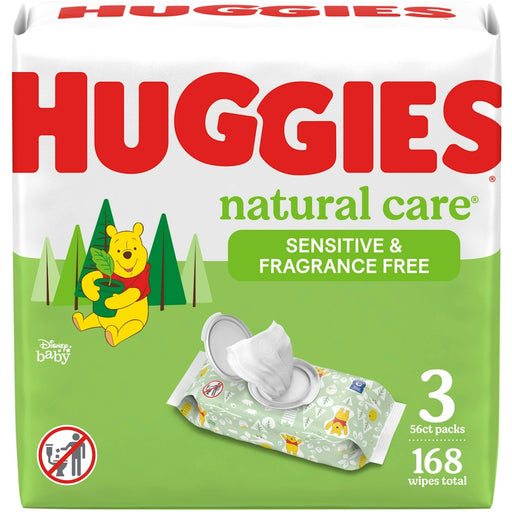 Huggies Huggies Natural Care Disney Baby Sensitive & Fragrance Free Wipes 56 ct x 3 Baby Wipes White Smoke