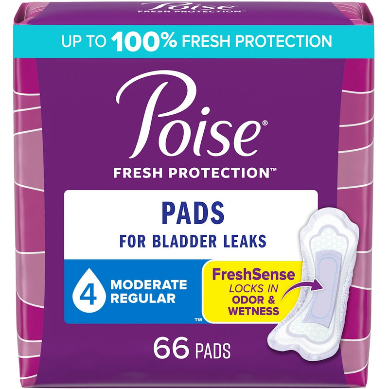 Poise Poise Incontinence Moderate Absorbency Pads, Regular Length Menstrual Pads White Smoke