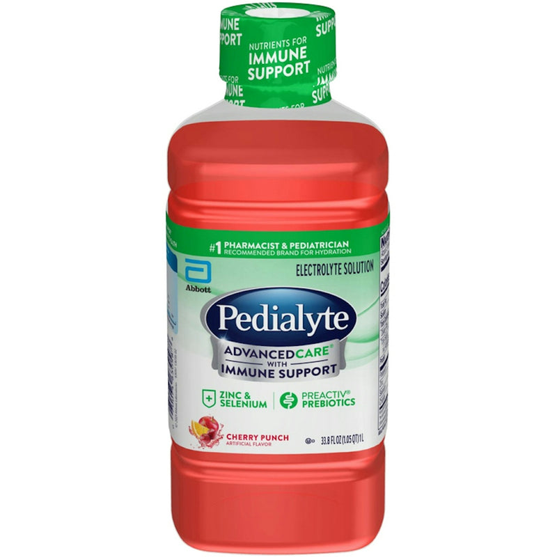 Pedialyte Pedialyte Advanced Care Plus Electrolyte Solution Hydration Drink, Cherry Punch 33.8 Fl Oz Baby Food White Smoke
